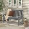 52 Inch All-Weather HDPE Outdoor Bench with Backrest and Armrests-Grey